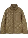 Jil Sander Quilted High Collar Chest Pocket Jacket In Brown