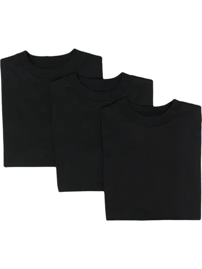 Jil Sander Confezione Da 3 T-shirt In Cotone Con Etichetta Logo In Black