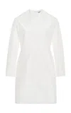 Jil Sander Constructed Shoulder Fitted Mini Dress In White