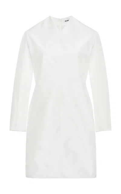 Jil Sander Constructed Shoulder Fitted Mini Dress In White