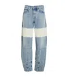 Jil Sander Cropped Bleached Paneled High-rise Tapered Jeans In Blue