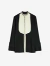 Jil Sander Oversized Two-tone Piped Crepe Shirt In Black