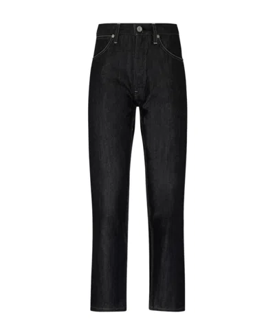 Jil Sander Contrast-stitching Cotton Jeans In Black