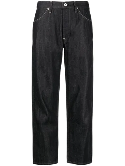 Jil Sander Contrast-stitching Cotton Straight-leg Jeans In Blue