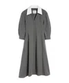 Jil Sander Mid-length Wool Dress With Contrasting Collar In Gray