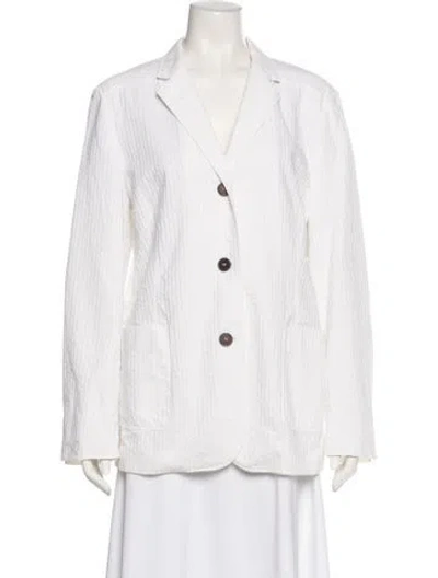 Pre-owned Jil Sander Corduroy Blazer In White