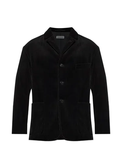 Jil Sander Corduroy Button-up Blazer In Black