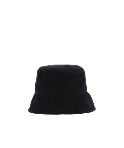 Jil Sander + Corduroy Wide Brim Bucket Hat In Black