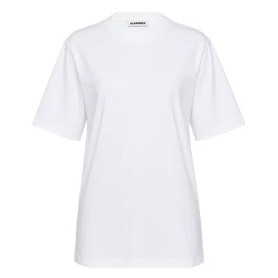 Jil Sander Cotton Basic Short Sleeve Tee In White