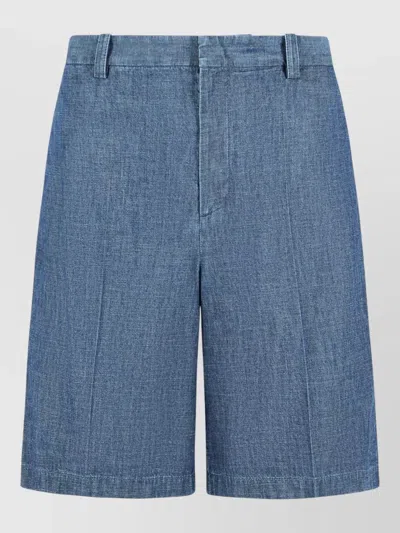 Jil Sander Cotton Bermuda Shorts In Blue