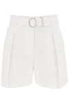 Jil Sander Cotton Bermuda Shorts With Removable Belt In Optic White (white)