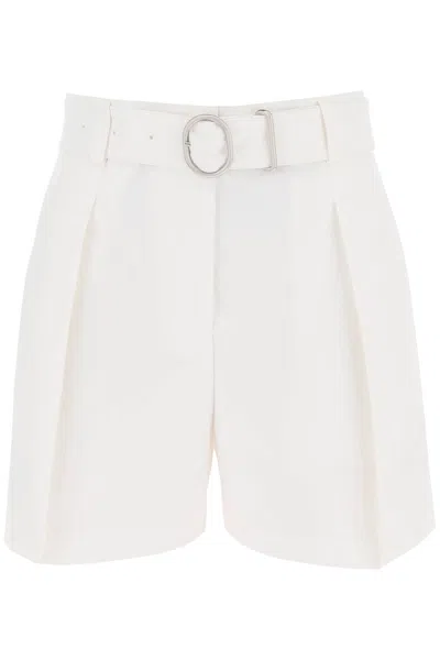 JIL SANDER COTTON BERMUDA SHORTS WITH REMOVABLE BELT