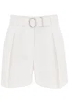 Jil Sander Cotton Bermuda Shorts With Removable Belt In White