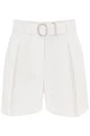 Jil Sander Cotton Bermuda Shorts With Removable Belt In White