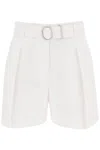 Jil Sander Cotton Bermuda Shorts With Removable Belt In White