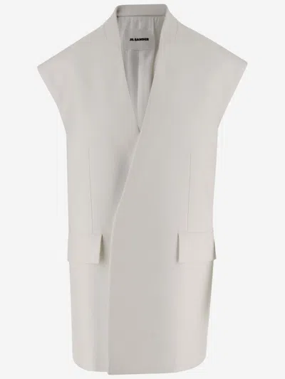 Jil Sander Oversized Tailored Vest In White