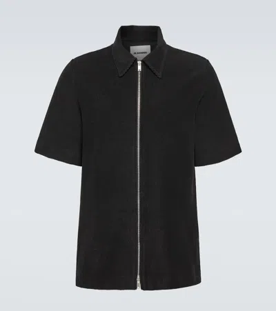 Jil Sander Cotton-blend Shirt In Black