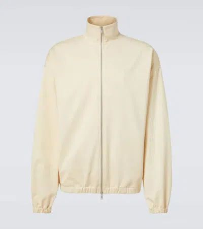 Jil Sander Cotton-blend Zip-up Sweatshirt In Neutrals