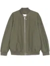 Jil Sander Cotton Bomber Jacket In Grün