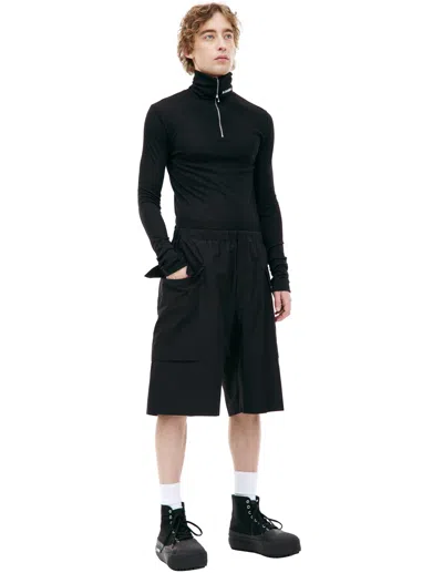 Jil Sander Cotton Cargo Shorts In Black