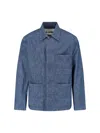 Jil Sander Structured Minimalist Jacket With Classic Collar In Blue