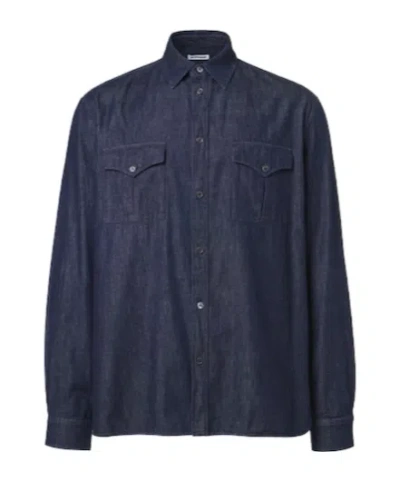 Jil Sander Cotton Chambray Shirt In Black
