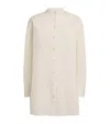 Jil Sander Cotton Collarless Shirt In White