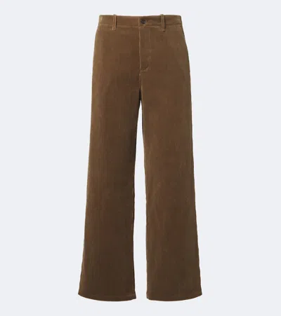 Jil Sander Cotton Corduroy Wide-leg Pants In Brown