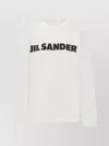 Jil Sander Crew Neck Long Sleeves T-shirt With Ribbed Collar And Printed Logo On The Front Clothing