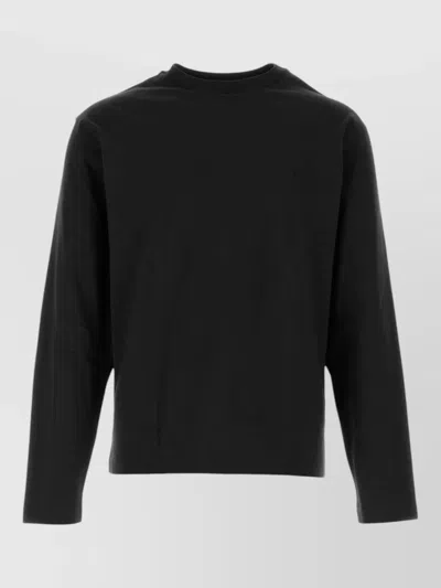 Jil Sander Cotton Crew Neck Long Sleeve T Shirt Set In Black