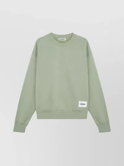 Jil Sander Cotton Crew Neck Sweatshirt In Gray