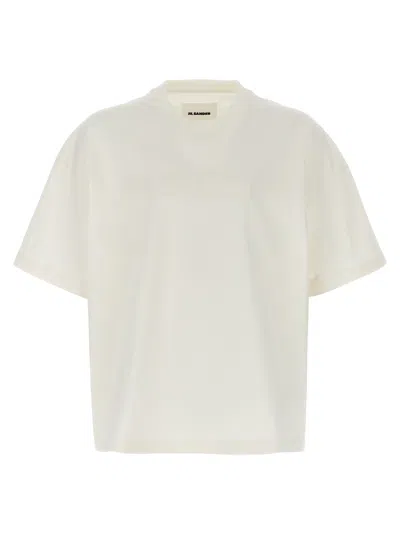 Jil Sander Cotton Crew Neck T-shirt In Transparent