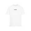 Jil Sander Men White Crewneck T-shirt With Logo Lettering On The Front In Cotton Man In White