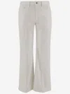 Jil Sander Cotton Denim Flare Jeans In Panna
