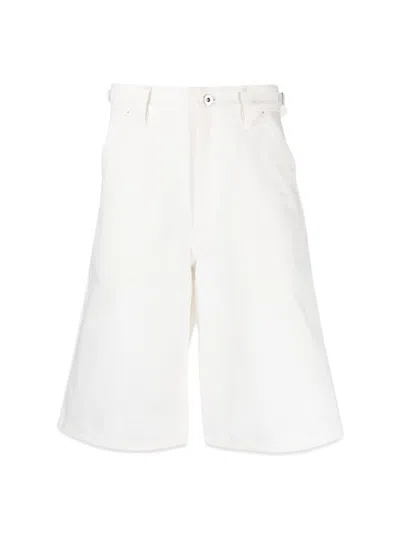 Jil Sander Cotton Denim Shorts In White