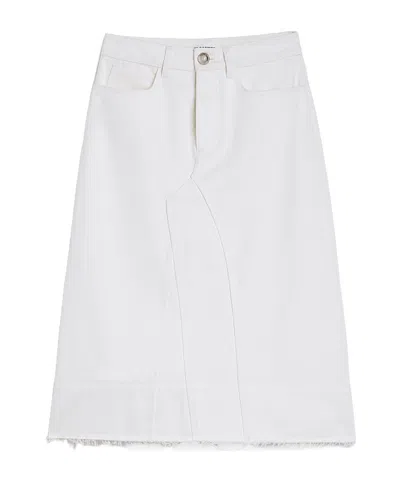 Jil Sander Cotton Denim Skirt In White