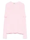 Jil Sander Cotton Double-layered Top In Pink