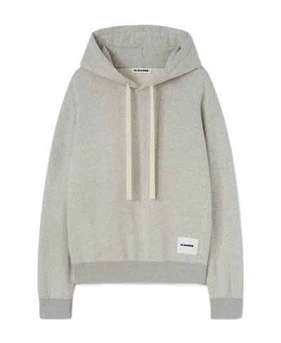 JIL SANDER JIL SANDER LOGO-PATCH DRAWSTRING HOODIE