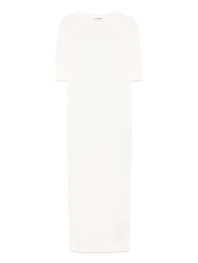 Jil Sander Cotton Dress In Neutral