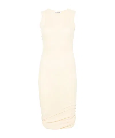 Jil Sander Cotton Dress In White