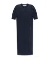 Jil Sander Knitted Midi Dress In Blue