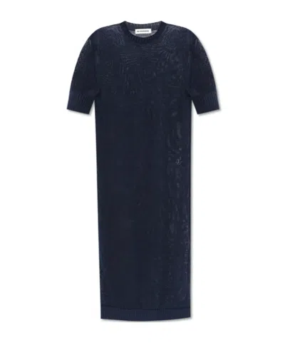 Jil Sander Knitted Midi Dress In Black