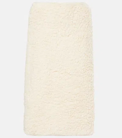 Jil Sander Cotton Fleece Midi Skirt In White