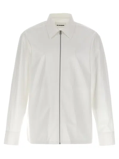 JIL SANDER COTTON GABARDINE ZIP SHIRT
