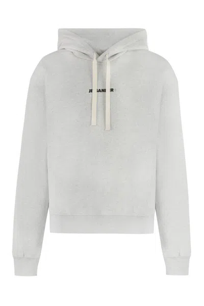 Jil Sander Cotton Hoodie In Gray