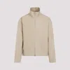 Jil Sander High-collar Logo-patch Jacket In Dove Grey