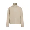 Jil Sander High-collar Logo-patch Jacket In Gray