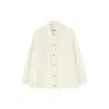 Jil Sander Cotton Jacket With Drawstring Hem In Metallic