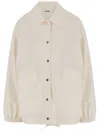 Jil Sander Beige Logo-print Cotton Shirt Jacket