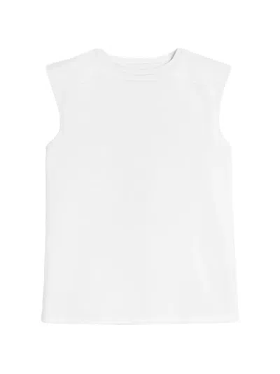 Jil Sander Cotton Jersey Sleeveless Top In White